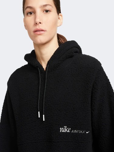 Nike Women's Sherpa Therma Fit Hooded Sweatshirt - Size XL Black / DQ6236-010 - Picture 9 of 9