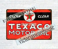 Texaco Motor Oil reproduction petroliana metal tin sign modern wall decor on The Hot Collector