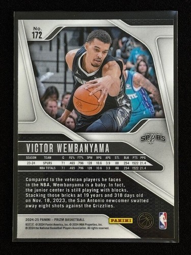 2024-25 Panini Prizm - #172 Victor Wembanyama SA SPURS - Bild 4 von 4