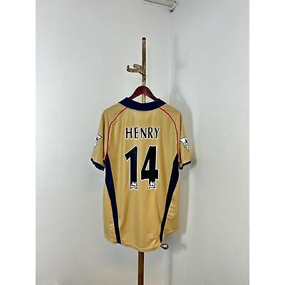 vintage Arsenal henry 01-02 Gold Away SEGA Soccer Jersey vintage Arsenal henry 01-02 Gold Away SEGA Soccer Jersey