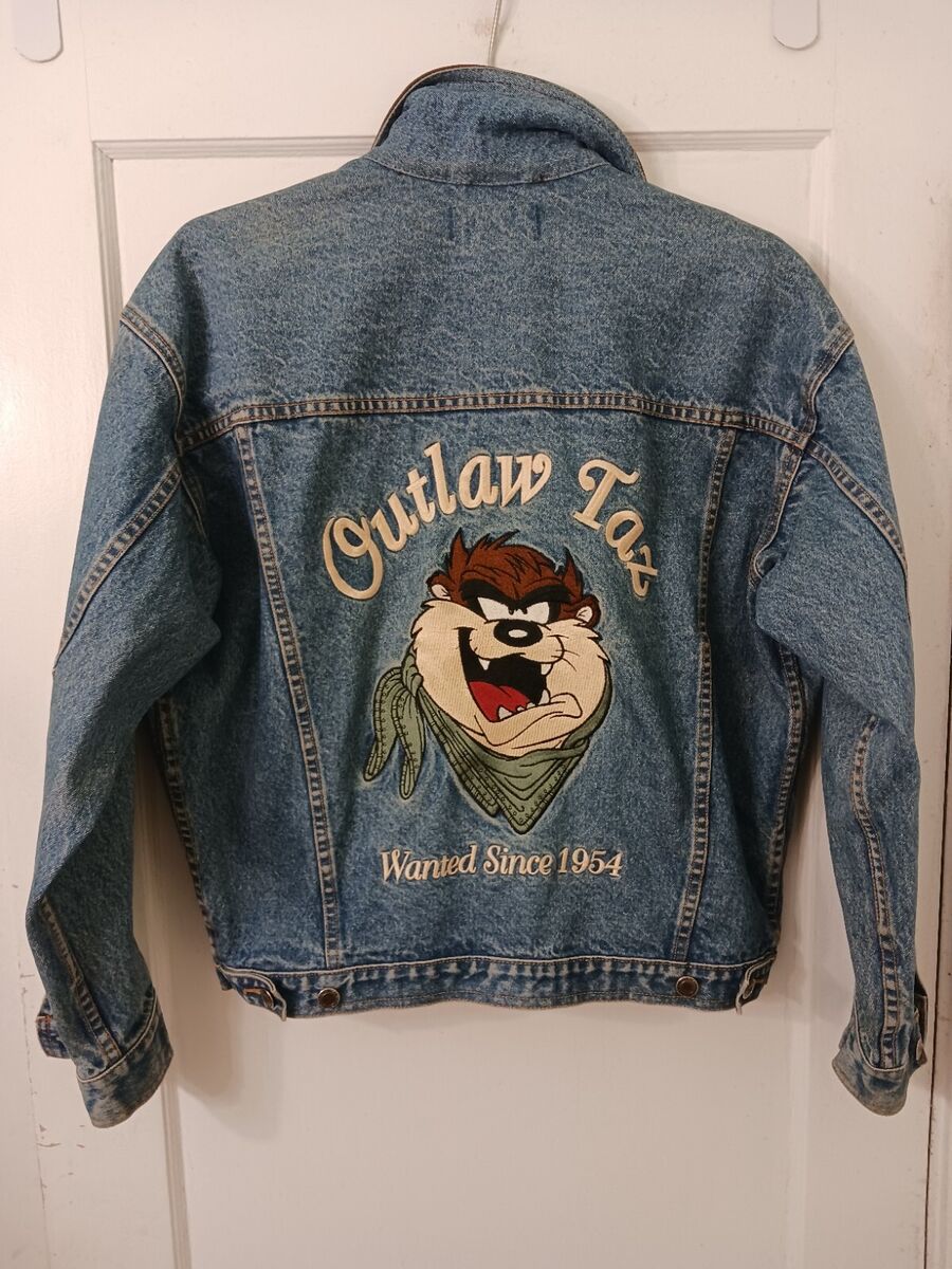 Warner Bros. 1995 Looney Tunes Size S Denim Jacket Tasmania Warner Bros. 1995 Looney Tunes Size S Denim Jacket Tasmania