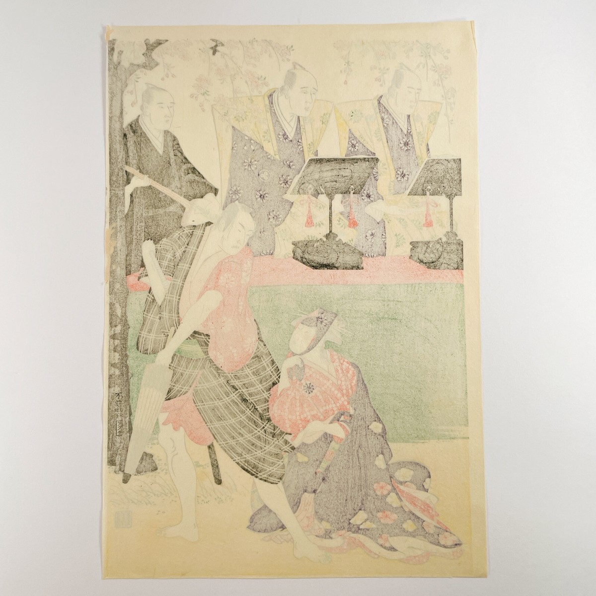 Vintage Ukiyo-e Kiyonaga Torii Actor Painting Japanese Woodblock