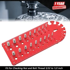 Nut And Bolt Thread Checker Portable 18 3/32 to 1/2 inch With Red Drill Bit Size