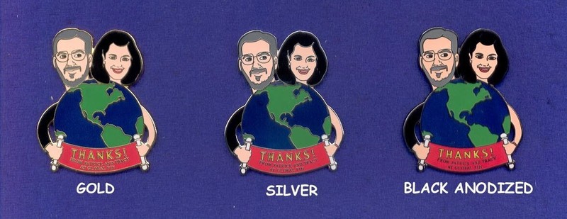 Set of 3 Olympic Pin Trading 1996 "Thanks!" World Globe Pin From Global Pin Co.