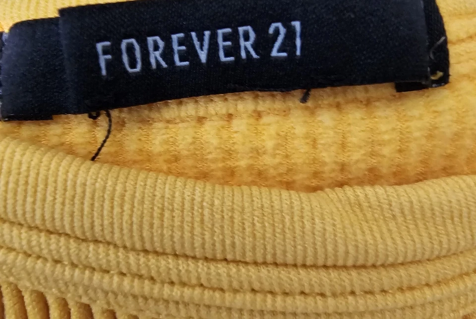 Camisa Top Blusa Forever 21 Mujer Talla XS S M X Pequeña Mediana Amarilla Foto 2 de 4