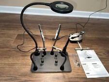 Helping Hands Soldering Station 3X LED Magnifier 4 Arm Heavy Base for PCB Repair