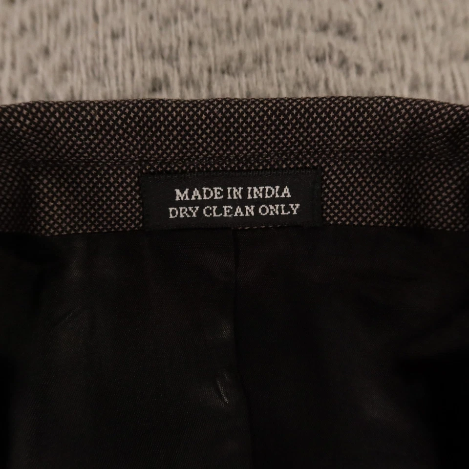 Chaqueta De Colección Geoffrey Beene M 40S Marrón Tostado Cuadros Ojo de Pájaro 100% Lana Worsted Foto 3 de 4