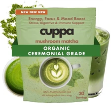 Mushroom Matcha with Lion's Mane & Ashwagandha - 30 Servings | Energy & Foc