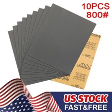 800 Grit Sandpaper 10 Packs Waterproof Sanding Sheets For Auto Body Polishing