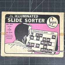 Logan No. 1055 Illuminated All Metal Desktop Slide Sorter Folds for Storage