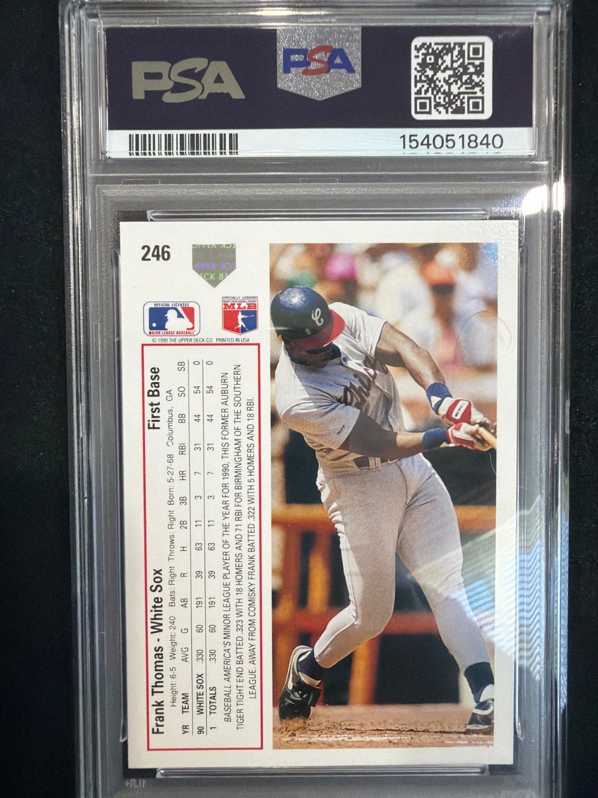 1991 Upper Deck - Frank Thomas #246 PSA 7 view 2