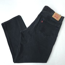 Vintage Levi's 550 Jeans Mens 36x30 Black Faded Wash Straight Leg Jeans USA Made