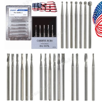 Dental Surgical Carbide Bur FG Flat End Tapered Fissure CrossCut