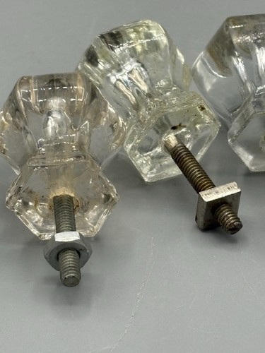 Set di 5 piccoli tira cassetti in vetro vintage - Foto 5 di 7