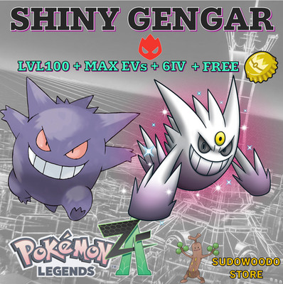  POKEMON LEGENDS Z-A ZA SHINY GENGAR ALPHA 6IV LVL 100 MAX EVs RANKED READY