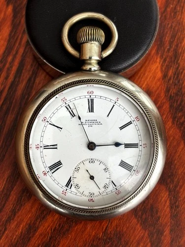 Large 1916 Regina [Omega] Swiss 15 Jewel 18 Size Silveroid Case Runs Strong!