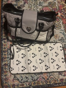 Betsy Johnson Diaper Bag w/ Adjustable Strap and Changing Pad