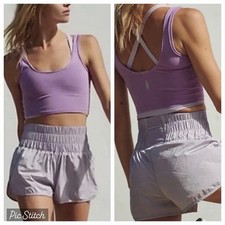 NWT Free People FP Movement The Way Home High Waist Run Shorts W/Brief Lilac L