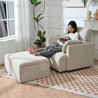 400lb Oversized Accent Chair Lounge Sofa Wide Armchair Storage Ottoman Pillow - Image 1 of 4
