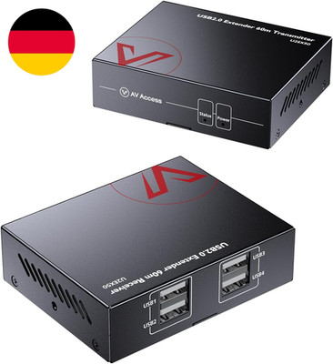 AV Access USB Extender，Usb over Ethernet Rj45 Über Cat5E/6/6A/7 Bis Zu 60M, 4 Po