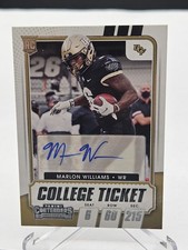 2021 Panini Contenders Draft Picks Marlon Williams College Ticket Auto #310 RC