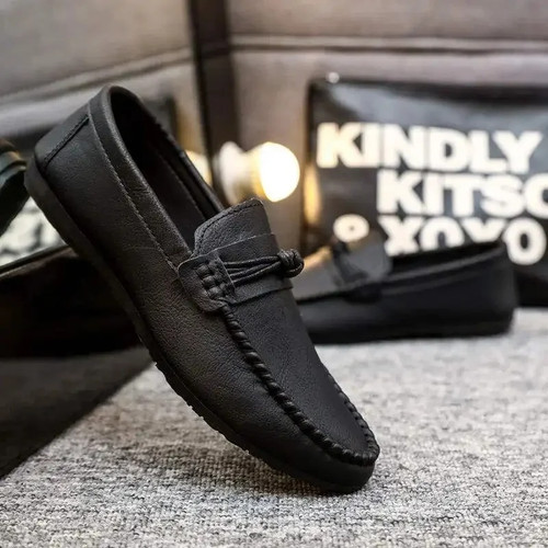 Zapatos de negocios informales de cuero transpirables de caña baja de moda para hombre - Imagen 8 de 17