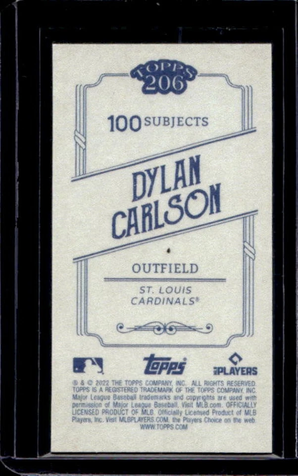 2022 Topps 206 Dylan Carlson Wood Paper Stock /20 Diamondbacks - Image 2 of 2