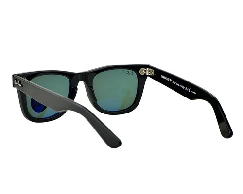 Ray-Ban Sunglasses RB2140 Original Wayfarer Black Frame Green Lenses 50mm Unisex - Picture 7 of 10