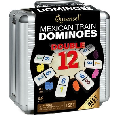 DominoSet  Mexikanischer Zug  mit Zahlen, Doppel12DominoSet für Erwachsene, M...