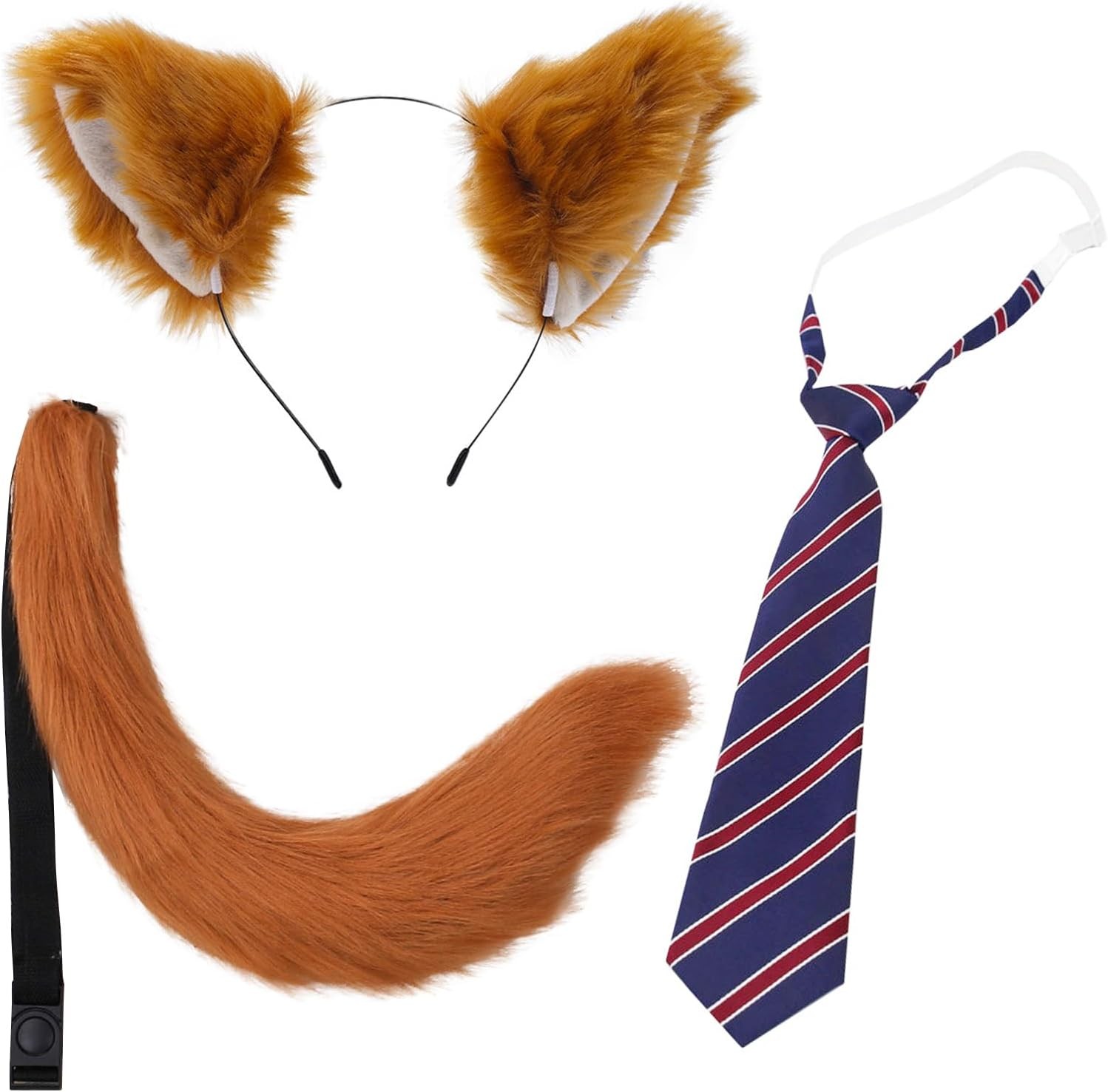Fox Costume Accessory Set, Animal Fancy Costume Fox Ears Headband Fox Tail Fox