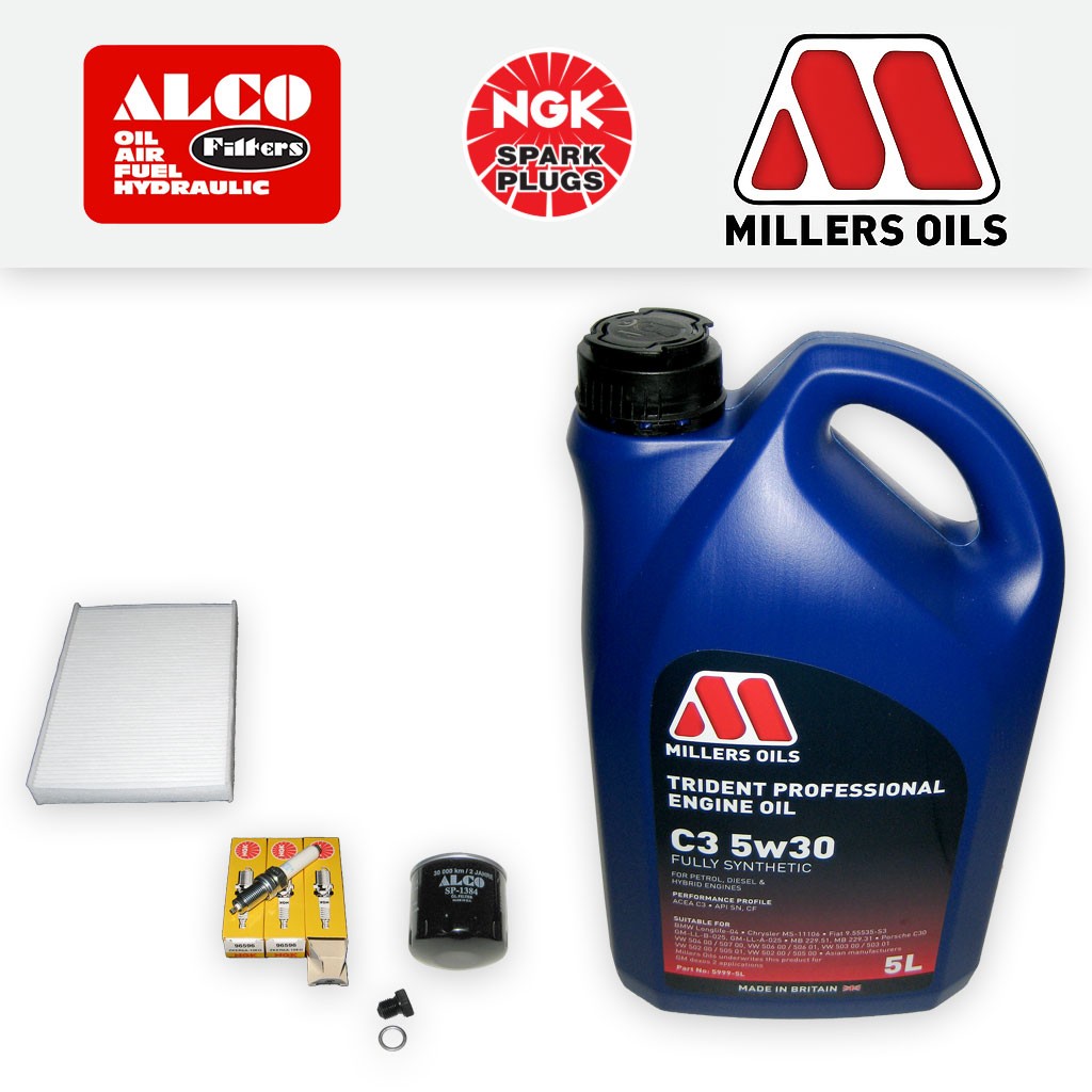 SERVICE KIT for SEAT MII 1.0 OIL CABIN FILTER SPARK PLUGS +C3 5w30 OIL 2011-2020
