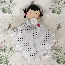Carter's Baby Doll Pink Heart White Black Polka Dot Rattle Security Blanket NWT