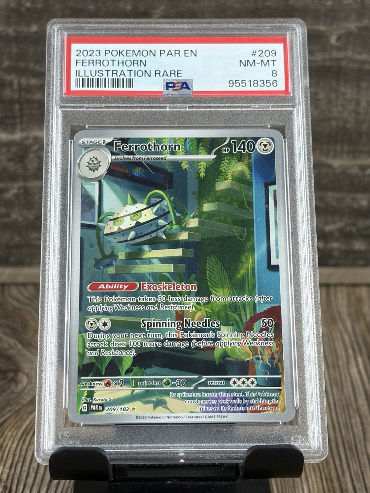 Pokemon Ferrothorn Illustration Rare 209/182 Trading Card PSA 8