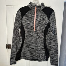 Avalanche Women s Size M dium 1/4 Zip Pullover Sweater Gray/Black Activewear