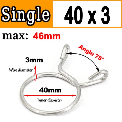 Single/Double Wire Spring Clips / Silicone Hose Pipe Air Fuel Band Tube Clamp - Picture 64 of 98