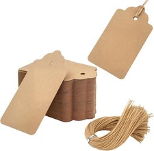 50 or 150PCS Kraft Paper Gift Tags with StringsBrown Blank Tags Hanging Labels