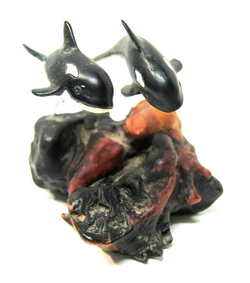 Sea World Orca Killer Whales Sculpture Figure Figurine Fish Marine Shamu