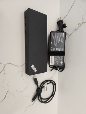 Lenovo ThinkPad Thunderbolt 3 Dock Type 40AC DBB9003L1 With USB-C Power Adapter