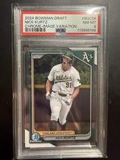 Bowman 2024 Draft Chrome Image Variation Nick Kurtz #BDC-56 PSA 8 Athletics