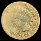 1864 Indian Head Cent - Antique United States of America 1c Penny Coin
