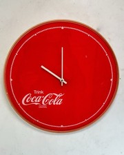 Original 80s Trink Coca Cola Coke Advertising Quartz Wall Clock  36cm