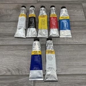 Lot of 7 - 6.75 oz Winsor & Newton Galeria Acrylic Paint