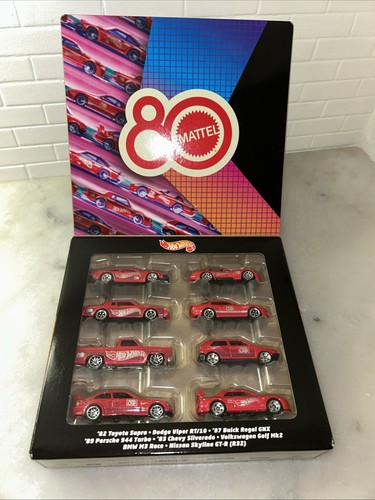 hot-wheels-mattel-80th-anniversary-box-set-8-pack-red-cars-ebay