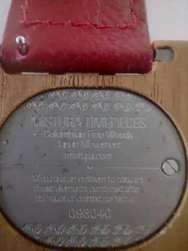 Mistura Timepiece Unisex Wrist Watch Rare Columbian Fine Wood 10" - Picture 7 of 7