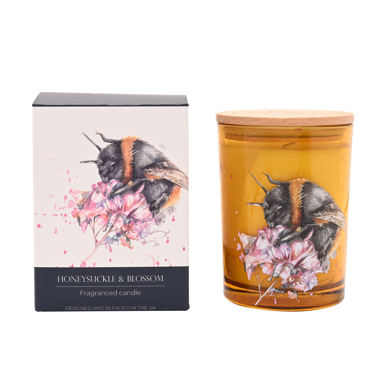 Meg Hawkins 250g Candle – Glass Jar with Watercolour Wildlife Design | Luxury Fragranced Home Décor Gift. (Bumble Bee) - Image 2
