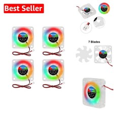 4PCS 5010 Cooling Fan 12V RGB 50X50X10Mm DC 12V 50Mm Brushless