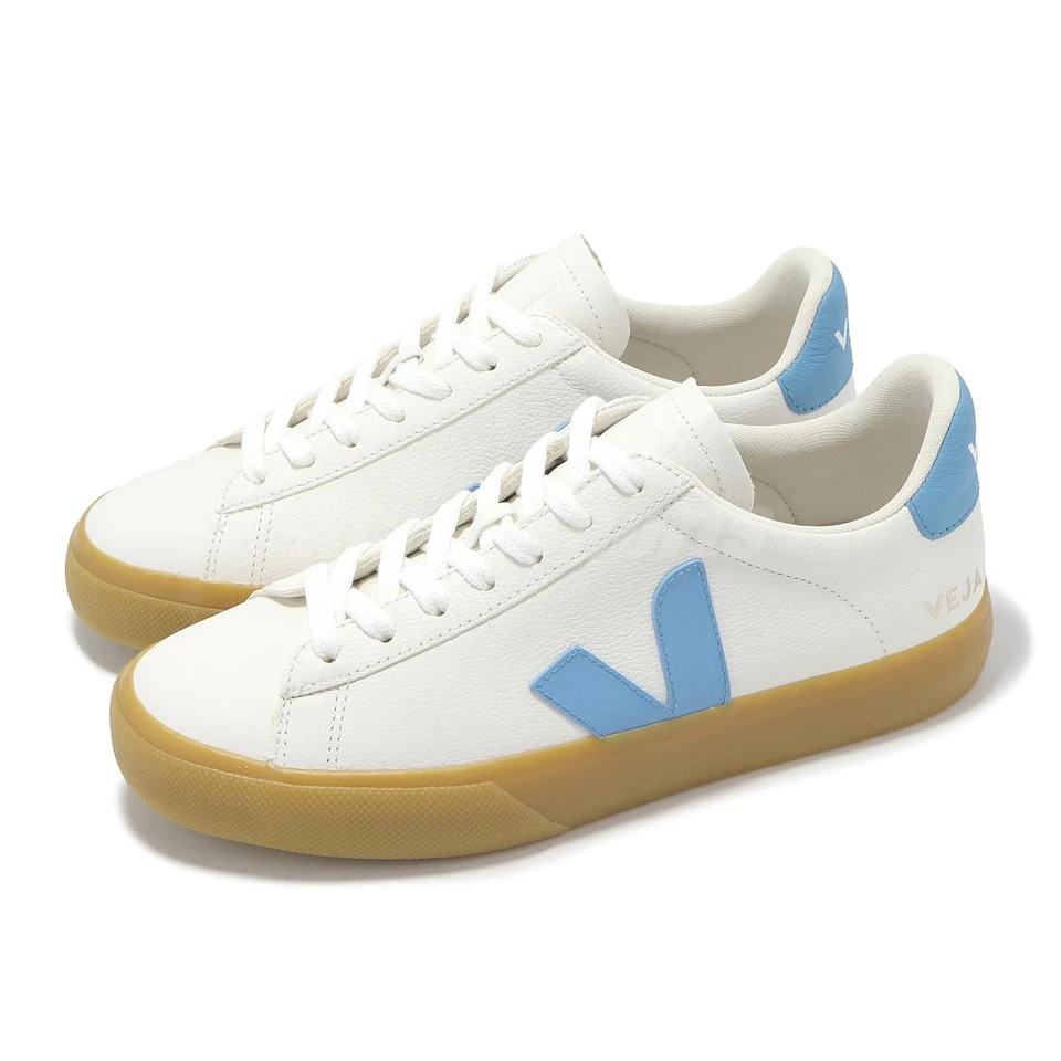 Veja Campo Chromefree Leather Extra White Aqua Women Casual Shoes CP0503645A - Photo 1/4