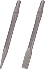 2 pc. 1-3/16" Hex Shank Chisel Set, 16" Long Point & Flat Chisels