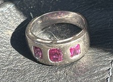 Pink Emerald And Platinum Ring