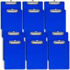 PLASTIC CLIPBOARDS with Low Profile Clip Blue A4 12 Pack OFFICE SOLUTIONS DIRECT